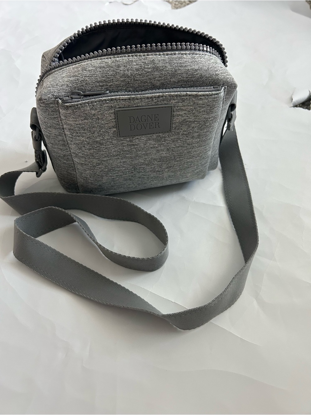 Dagne Dover Women’s Gray Quilted Crossbody Messenger